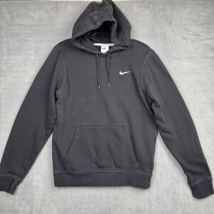 Nike Sportswear Club Fleece Hoodie Black Small Pullover Logo Athletic Casual